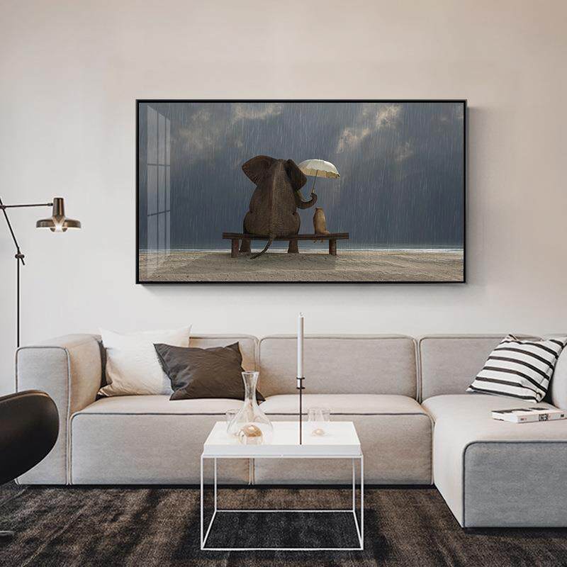 新款直销现代简约动物大象客厅装饰画沙发背景墙餐厅壁画北欧卧室