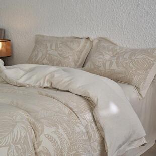 A类四件套35%亚麻65%棉高级贵妇棉麻提花床上用品四件套被套床单