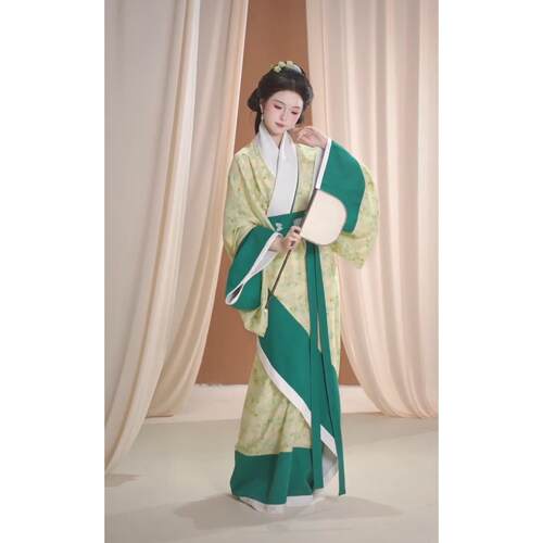 长相思绿色曲裾复原战国袍汉服女交领右衽秦汉制古风古装2026新款