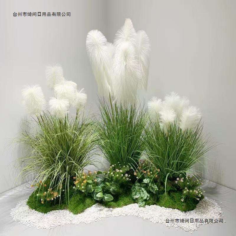 仿真植物芦苇家居酒店商场布景婚庆拍照道具网红造景森系羽毛桌面