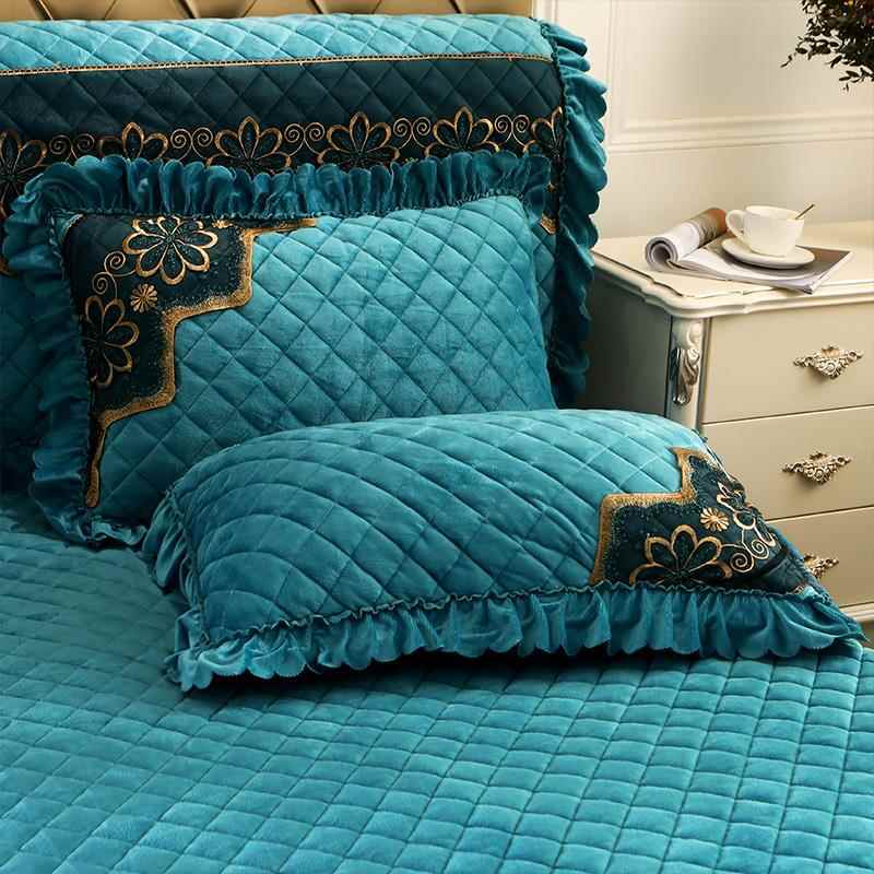 全棉公主花边枕套单人夹棉加厚枕套皮枕头套一对枕巾枕头盖巾学生