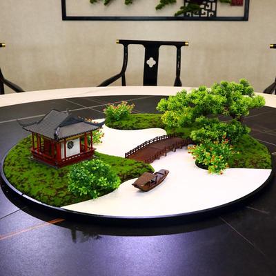 餐厅饭店桌花酒店圆形摆花大圆桌中间转盘摆件餐桌摆台微景观装饰