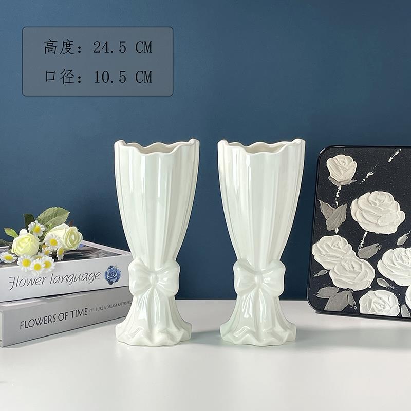 高档现代简约陶瓷花瓶摆件厅插花水培花客器奢轻高级感家玄关居装