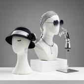 服装 包布假人头帽子围巾模特道具 店男女帽子头模蕾丝头模展示架