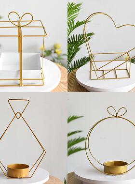 金属花篮爱心鲜花架手提花篮花盒鲜花包装花艺圆形方形铁艺花架