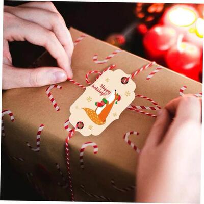 50pcs Merry Christmas Kraft Paper Tag Christmas Gift Hanging