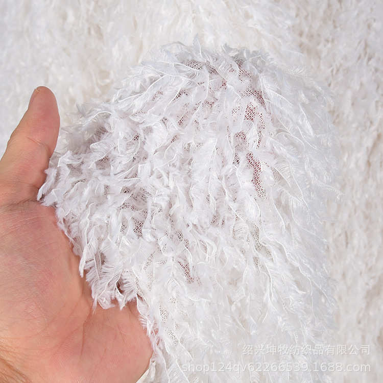 羽妃绒羽毛流苏绒布料亲肤透气毛绒服装摄影拍摄背景设计DIY面料