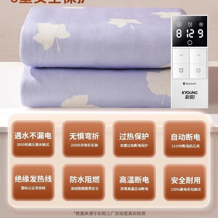 彩阳电热毯单双人双控调温电褥子2023新款宿舍家用