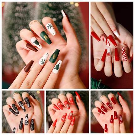 Christmas Wearing armor Fake nails Nail Patch Nail stickers