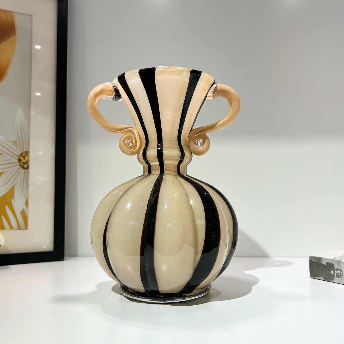 复古创意高端琉璃中古花瓶家居民宿酒店客厅桌面高级感水培插花器,家居饰品,花瓶,淘宝优惠券,粉丝福利购,淘宝优惠卷