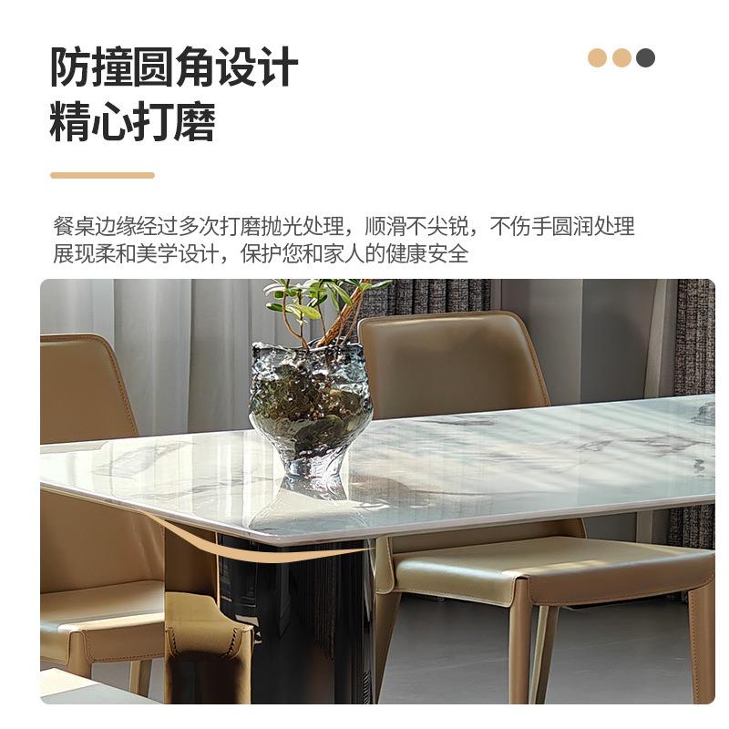 大理石餐桌椅意式轻奢北欧风奢石长方形饭桌天然大理石小户型桌子
