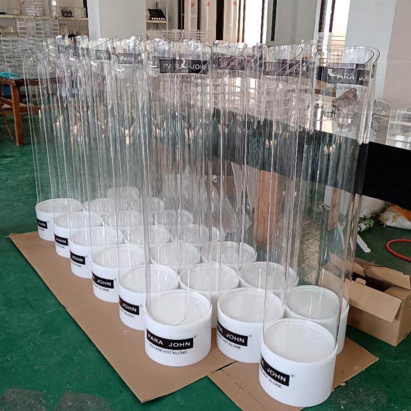 飞机头枕货架圆形展示桶 透明亚克力U型颈枕展示架现货陈列架