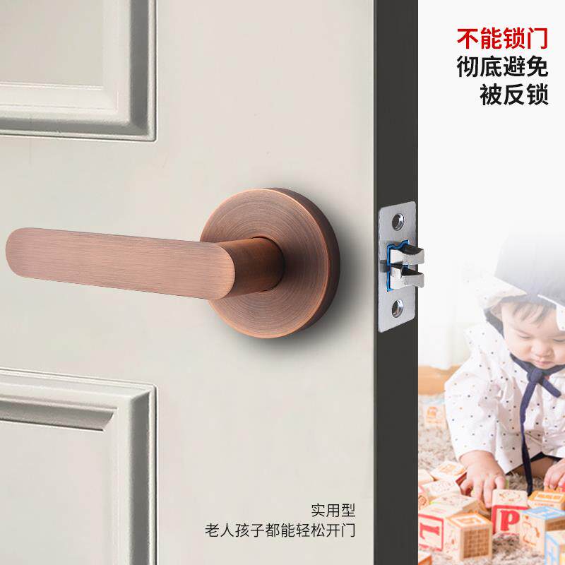 锁KT包V厢锁执手锁三杆式执手锁门内外无锁门木门锁通道执手门锁