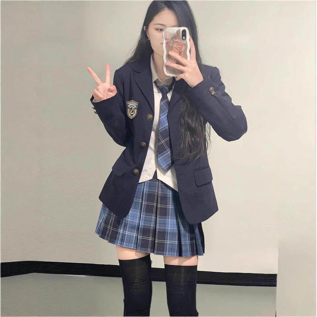 jk制服全套西装外套秋季原创学院风川高西服日系小西装中学生套装