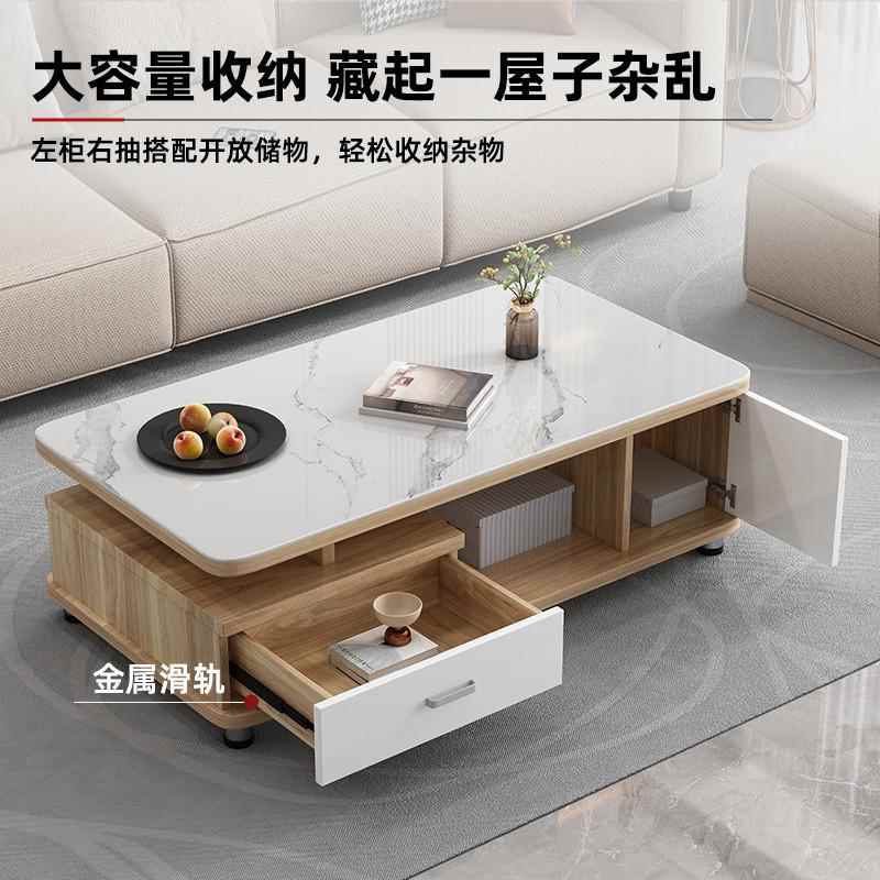 岩板茶实木简约现代款新·茶桌几小轻户型奢可储物茶