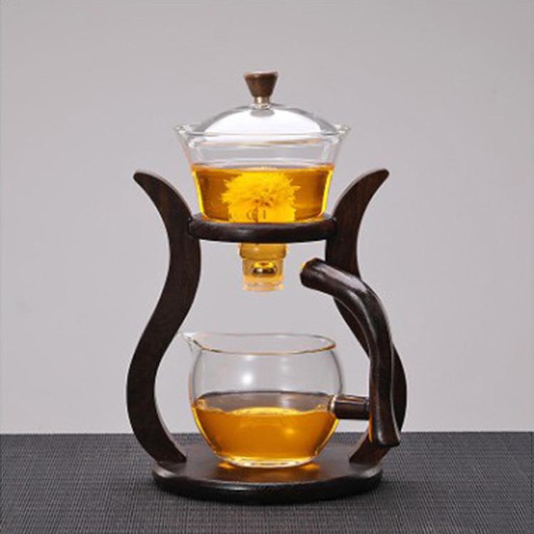 磁吸玻璃茶具套装茶杯懒人泡茶全半自动冲茶器办公室用茶壶轻奢