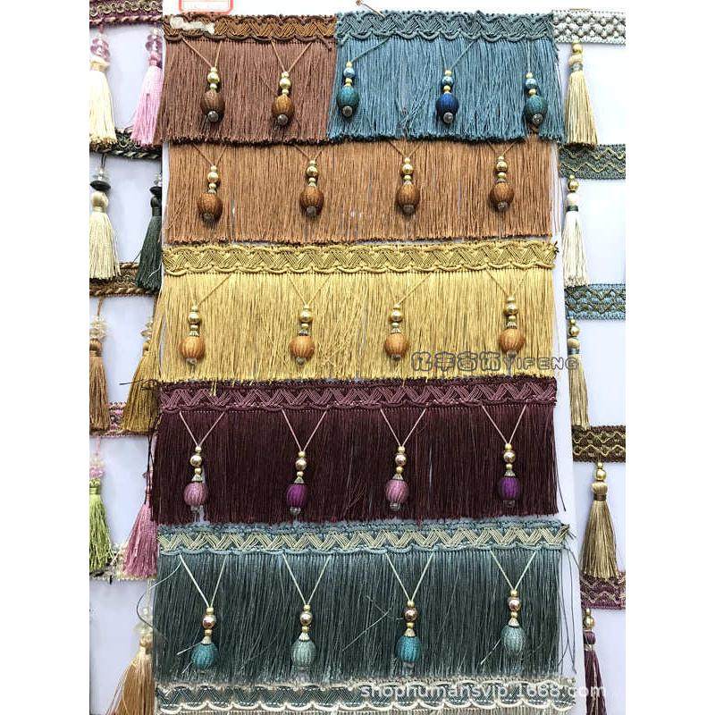 窗帘花边双色牛筋排须龙须高档磨砂吊球可拼接做帘头厂家直销批发,居家布艺,花边,淘宝优惠券,粉丝福利购,淘宝优惠卷