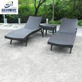 沙滩椅墅B 003庭游泳池别休躺闲铁艺塑料编藤躺床院藤编户外椅现