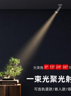 一束光8°小角度聚光射灯LED明装轨道可调角度酒店餐饮照明射灯