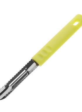 不锈钢刮鱼鳞刨多功能绿色塑料柄瓜刨削皮刀厨房小工具削皮器鱼刷