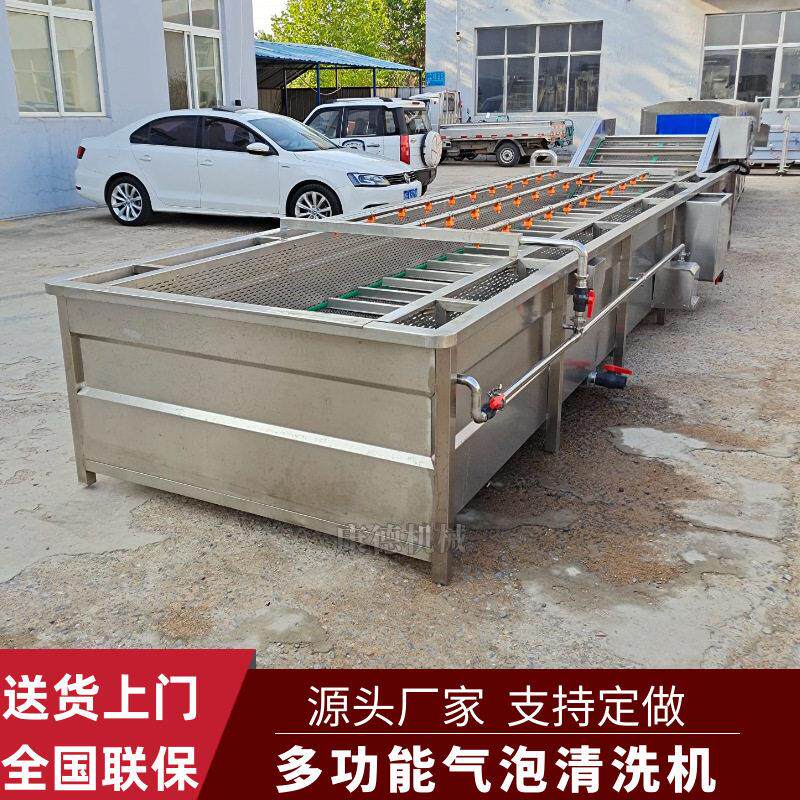 连续式豇豆气泡清洗机蘑菇金针菇去杂清洗机不锈钢酱腌菜清洗机