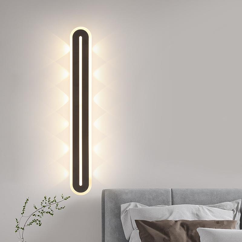 亚马逊设计师长条格珊壁灯现代简约轻奢楼梯客厅一字电视背景墙灯