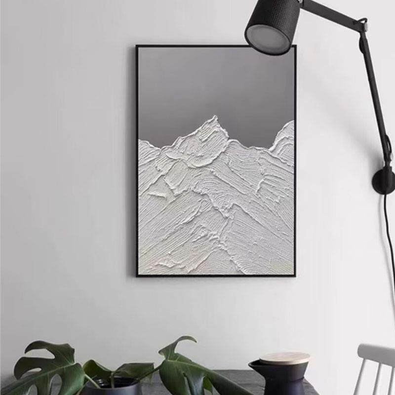 立体手绘油画现代抽象山景客厅玄关装饰画北欧简约肌理画过道尽头