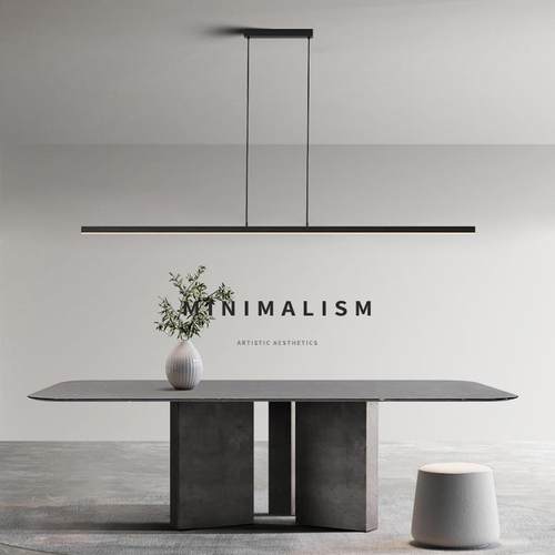 餐厅灯2024年新款餐厅吊灯现代简约办公室长条一字灯极简餐桌灯具