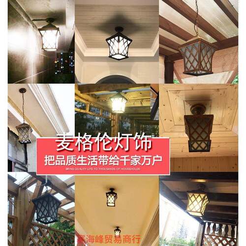欧式凉户外吊灯防水阳台灯台式田园美庭院露过道亭752葡萄架灯具