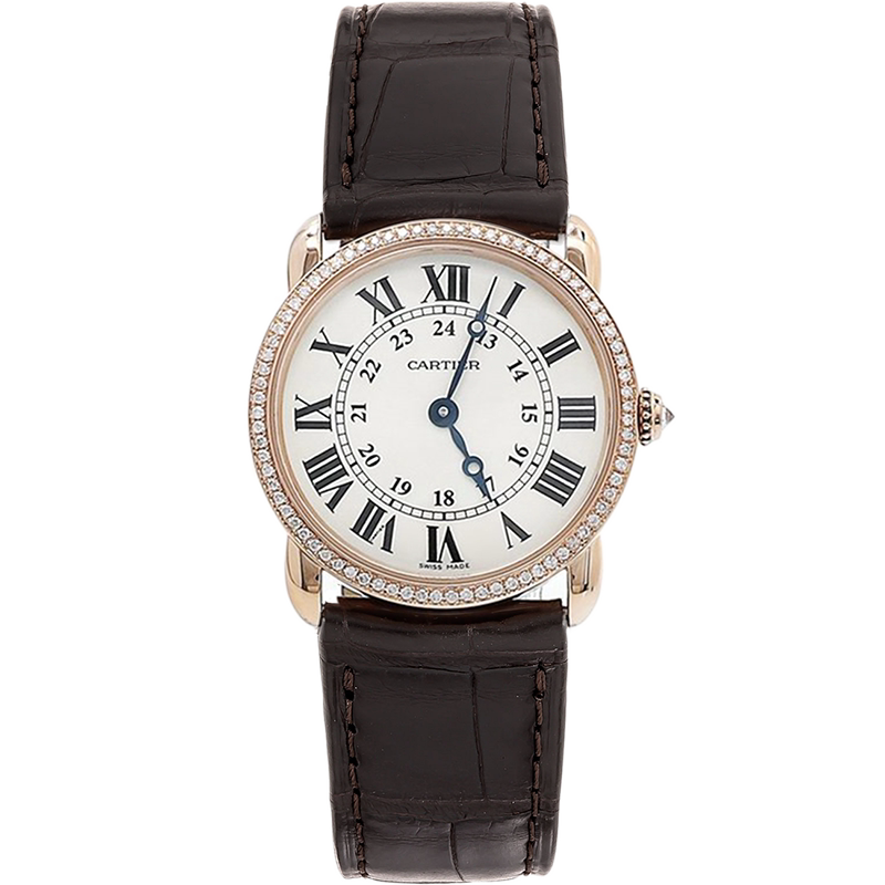 [9.8新]卡地亚伦敦系列18k玫瑰金后镶钻石英手表女W6800151后镶钻