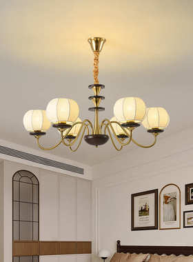 法式中古风客厅吊灯简约现代大气欧式大厅简欧创意餐厅卧室灯3608