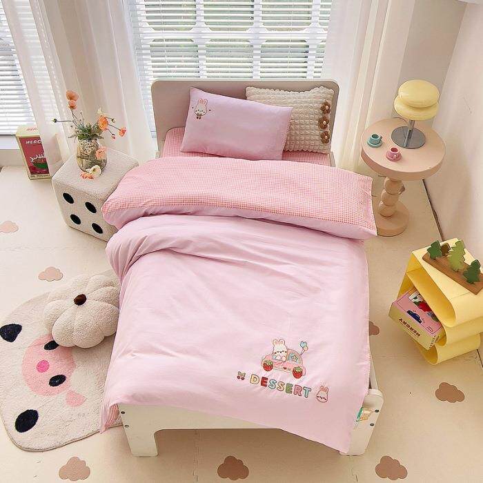 纯棉A类全棉拼接款儿童套件幼儿园被子三件套宝宝午睡六件套卡通