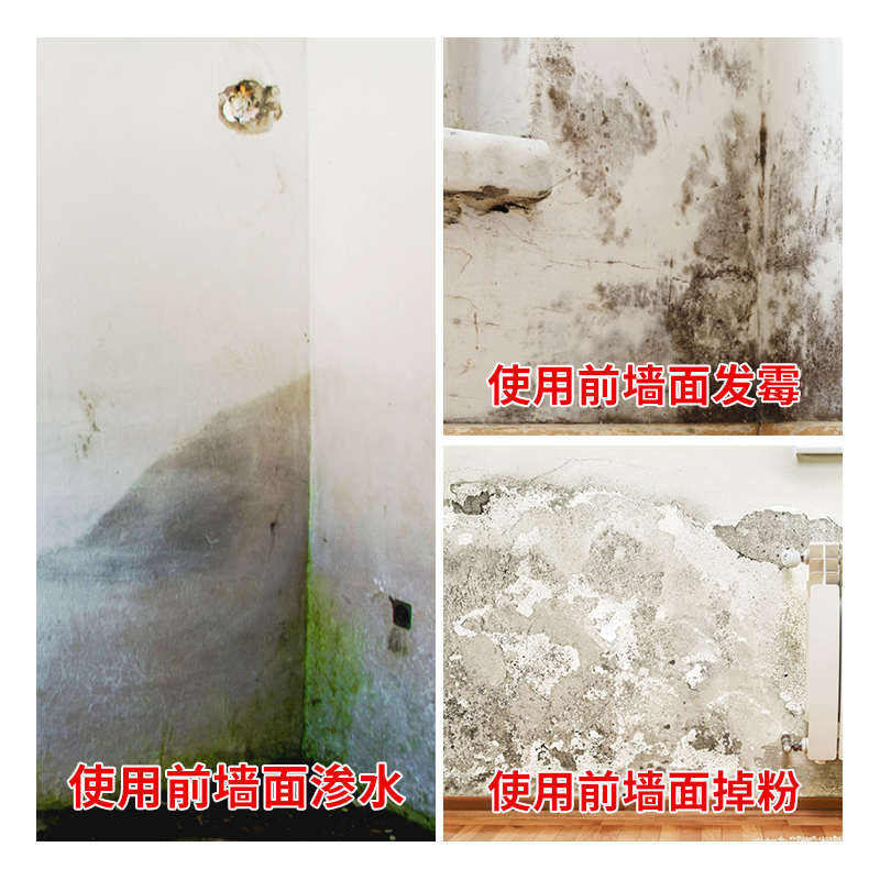 防水墙面修补膏内墙封闭剂室内外腻子渗水发霉脱落起皮透明胶涂料