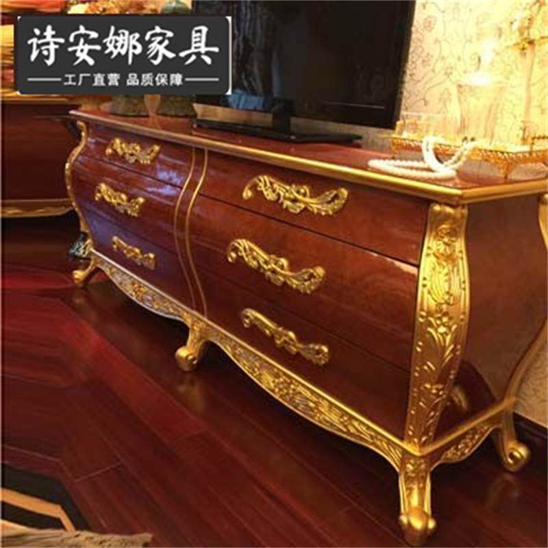 欧式利大意家具手工实木雕花电视柜 卧房奢华厅柜