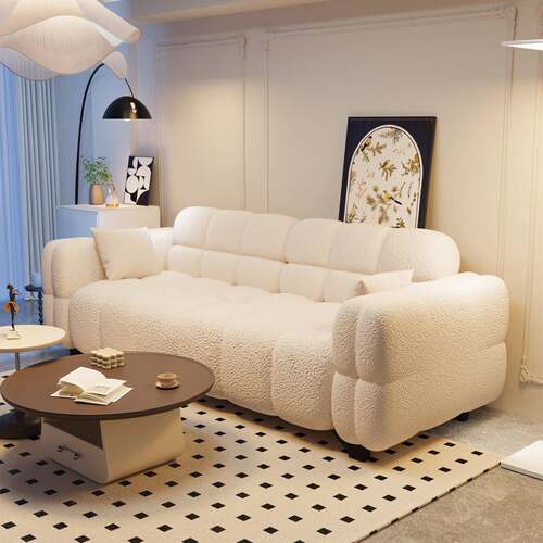 奶油风云朵布艺沙发客厅新款小户型双人三人家用卧室房间懒人沙发