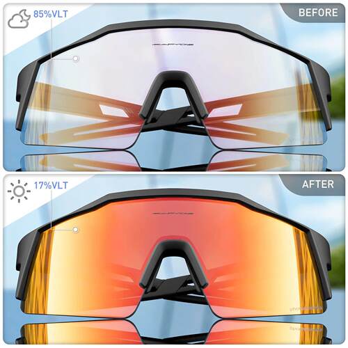 Kapvoe Photochromic Cycling Sunglasses for Men Cycl Glasses