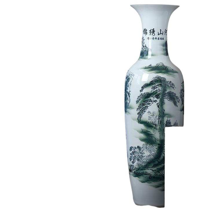 景德镇陶瓷落地大花瓶仿古青花瓷摆件客厅装饰品酒店开业大号特大