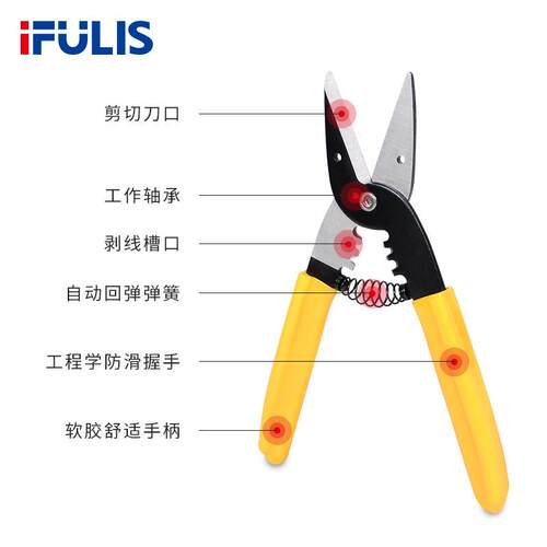 H手S-104C电缆导线剥便皮剥线钳1.5-2.5mm方携式动平绝缘剪电工剪