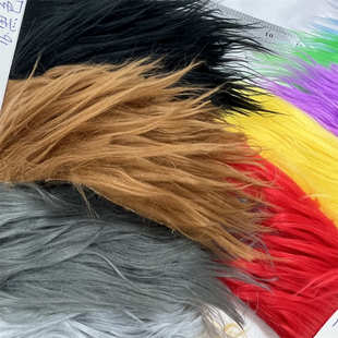 加长洗水兔毛 6cm滚束直长毛 棉花娃娃头发绒布面料 落水毛现货