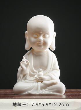 高档德化白瓷陶瓷手工品娑桌婆三圣佛人物摆件像艺家居客厅供奉面