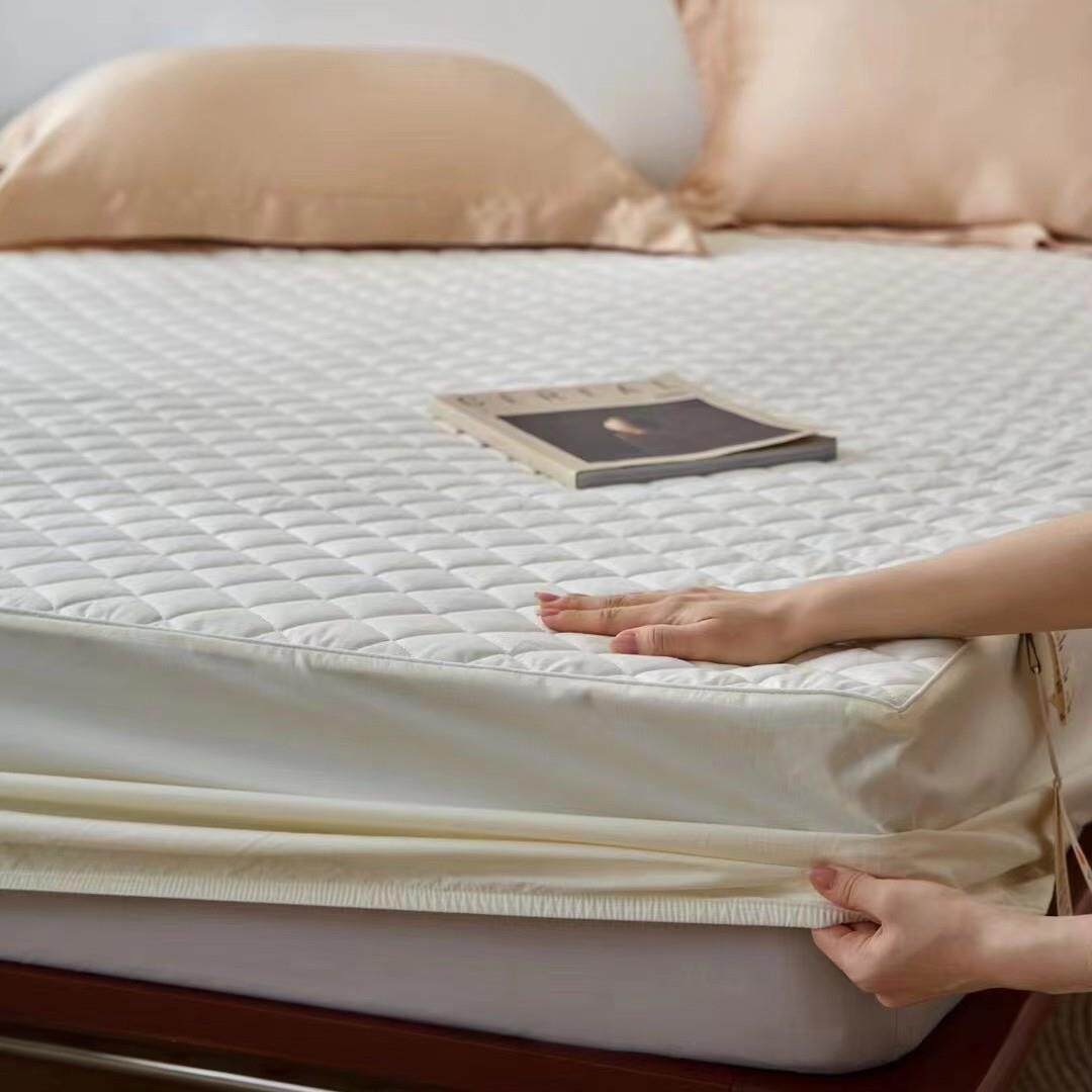 疆棉无荧光A类全棉床笠式床垫保护套隔脏可水洗加厚夹棉绗缝床罩