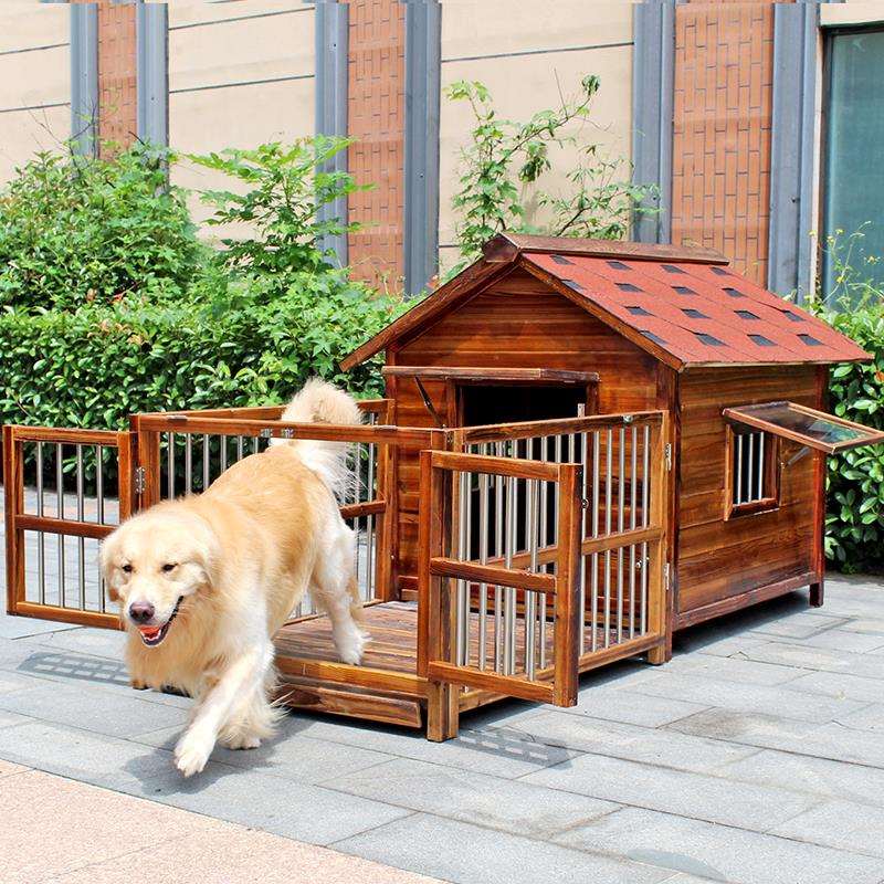 户外保暖四季通用窝防雨狗屋室外宠物狗大型犬防水冬天实木狗房子