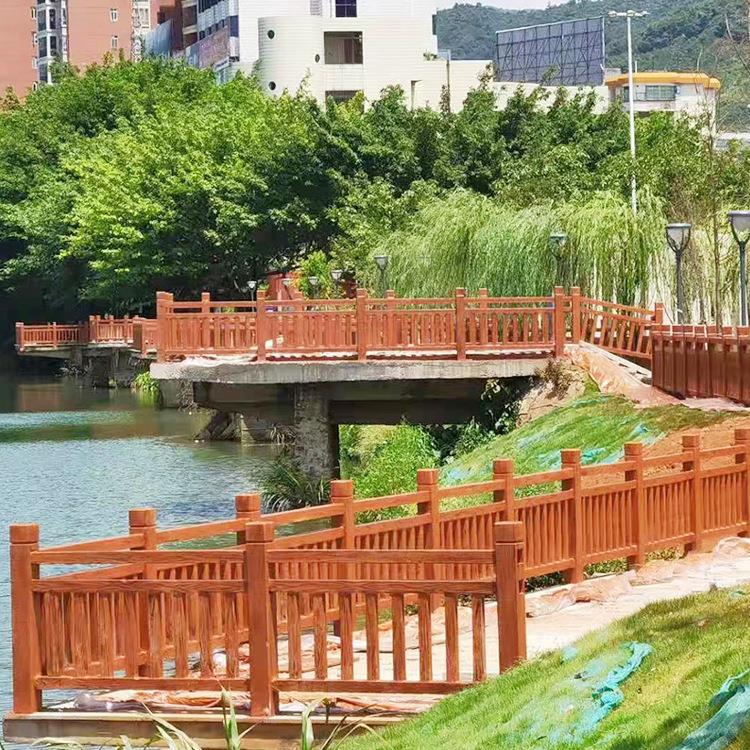 水泥仿木护栏河道景观防护栅栏新农村绿化公园栈道园艺混凝土栏杆