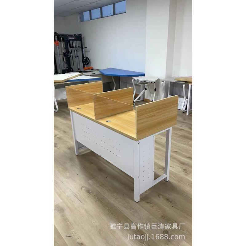 学校实训室机房电脑桌一体机桌椅单人位隔板微机室双人电脑云桌面