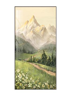 日照金山入户玄关装饰画山水风景2026新款壁画走廊过道肌理感挂画