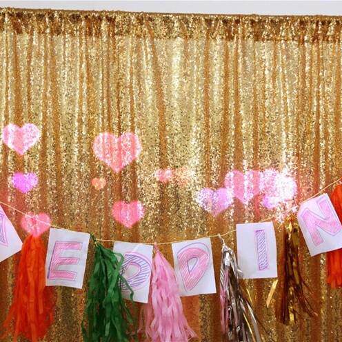 厂家婚庆宴会亮片背景布背景帷幕窗帘装饰布浪漫亮片帷幕