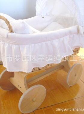 编厂摄家儿纯植柳ERJ物藤条婴儿篮柳条婴儿篮影道具篮子新生睡篮