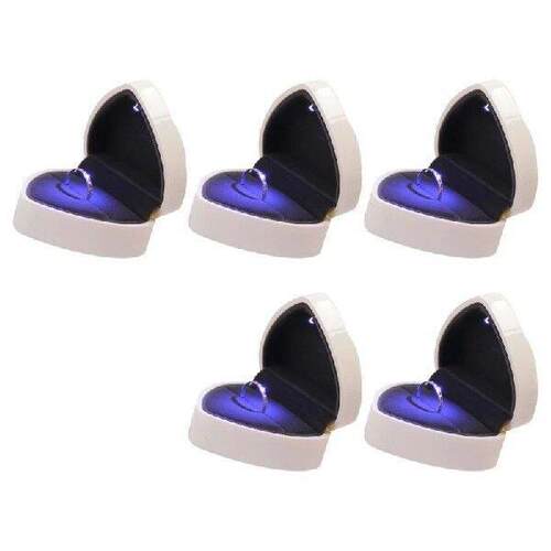Heart Rings Box LED Light Jewelry Case for Proposals and