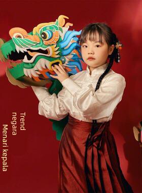 端午节手工diy龙头帽子儿童制作材料龙舟幼儿园非遗表演道具头饰