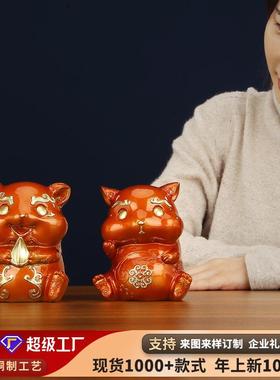 创意彩铜摆件《鼠一鼠二》家居装饰摆件创意礼品工艺品摆件